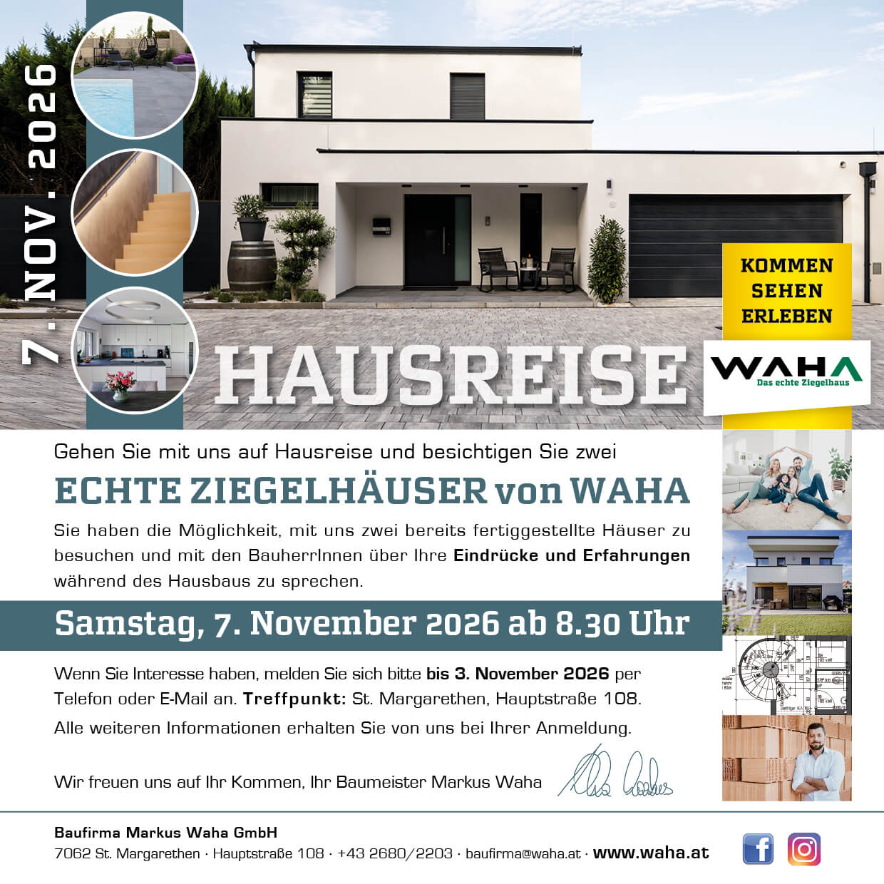 WAHA Hausreise am 7. November 2026